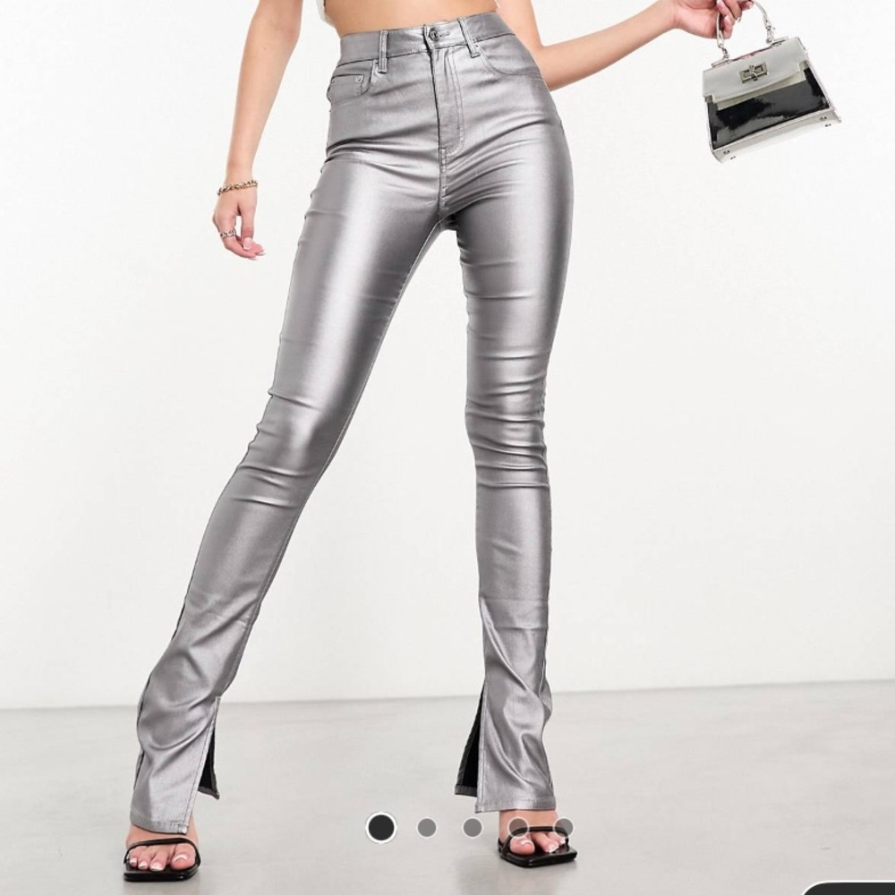 ASOS Metallic Skinny Kick Flare Jeans